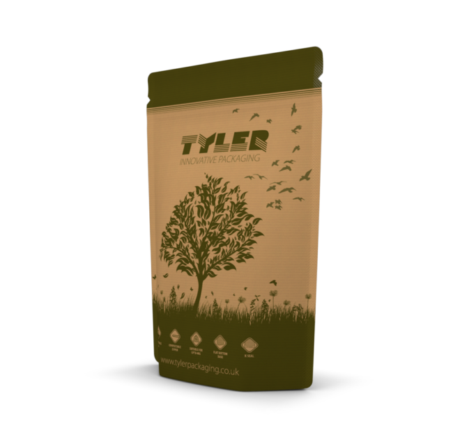 compostable stand up pouch packaging.