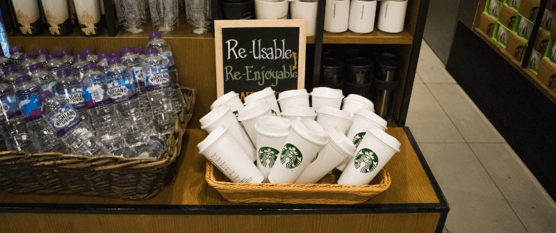 re-useable starbucks coffee cups