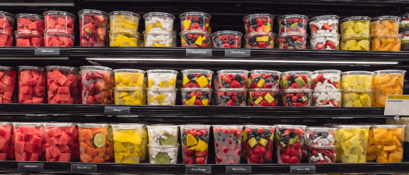 plastic packaged fruit